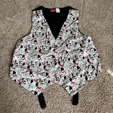 Vintage Disney 101 Dalmatians Vest Womens M/L Black White NWT Made in USA