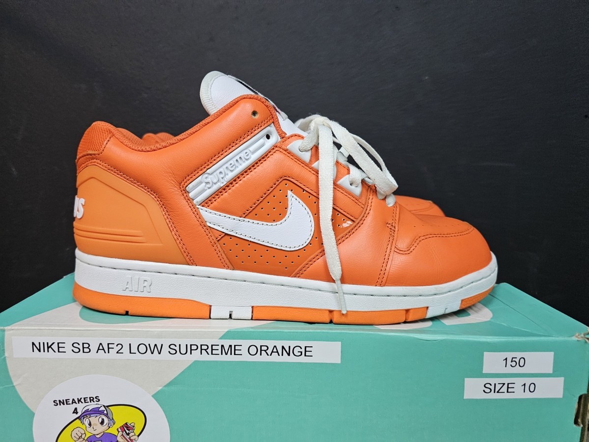 靴 NIKE team supreme US10 28cm Size 10 - Nike Supreme x Air Force 2 Orange Good Condition OG All