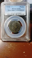 1722 Rosa Americana Penny UTILEDULC PCGS VF35                               5291