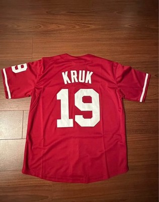 Unique Men s Philadelphia Phillies John Kruk Maroon Button Down Jersey Small