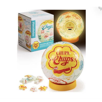 PieceRelax Chupa Chups Retro 3D Puzzle Sphere Light 61 Pieces USB Rechargeable