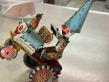 Vintage Unique Art MFG Tin Wind-Up Art The Clown Jalopy Car, Circus Toy 7