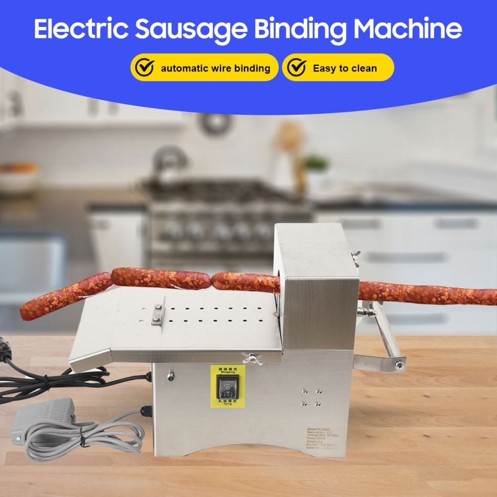 Electric Sausage Knotting Binding Machine 0-45 mm Sausage Linker Tying Machine