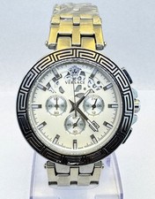 Amazing VERSACE Chronograph Date Indicator White Dial Quartz Men's Wrist Watch