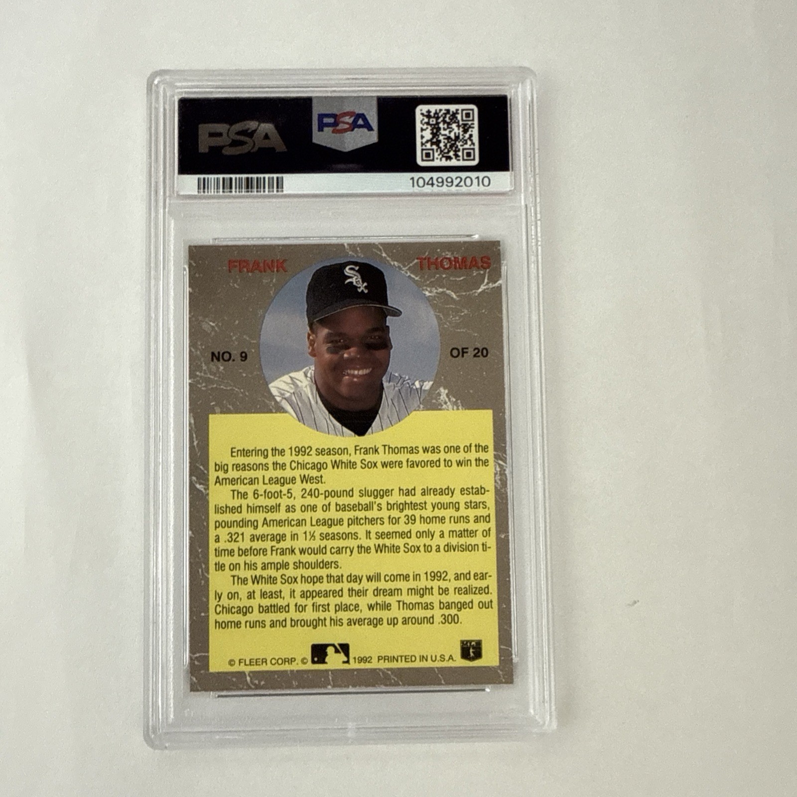 1992 Fleer Ultra All-Stars Frank Thomas #9 🔥PSA 10🔥 POP 58 👀 HOF ⚾️ view 2