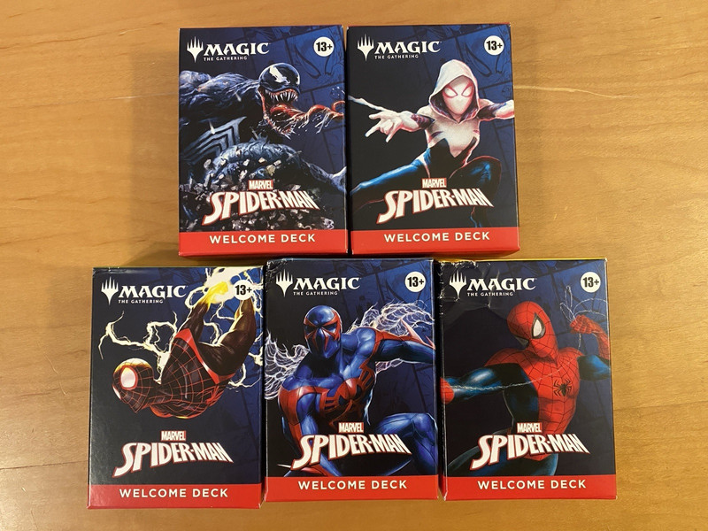 D Magic The Gathering Spider-Man Welcome Deck Set Of 5. *Brand New