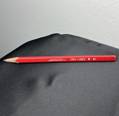 #ad Vtg Try Rex Moon Products Inc. B21 Red Pencil No Eraser Writing Tool Thick 6.5” $12.00