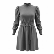 Absolutely Famous Gray Sweater Dress XL Long Sleeve Belted
