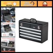 Portable 20.5" Metal Tool Box with 4 Drawers, Locking Small Tool Chest, EVA Line