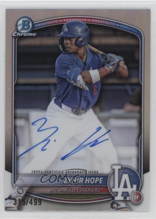 2025 Bowman Chrome Prospect Auto Refractor 315/499 Zyhir Hope #CPA-ZH Auto 4k8