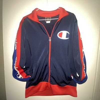 Vintage Champion Red/White/Blue Full Zip Jacket Large Logo Men s Size Medium 