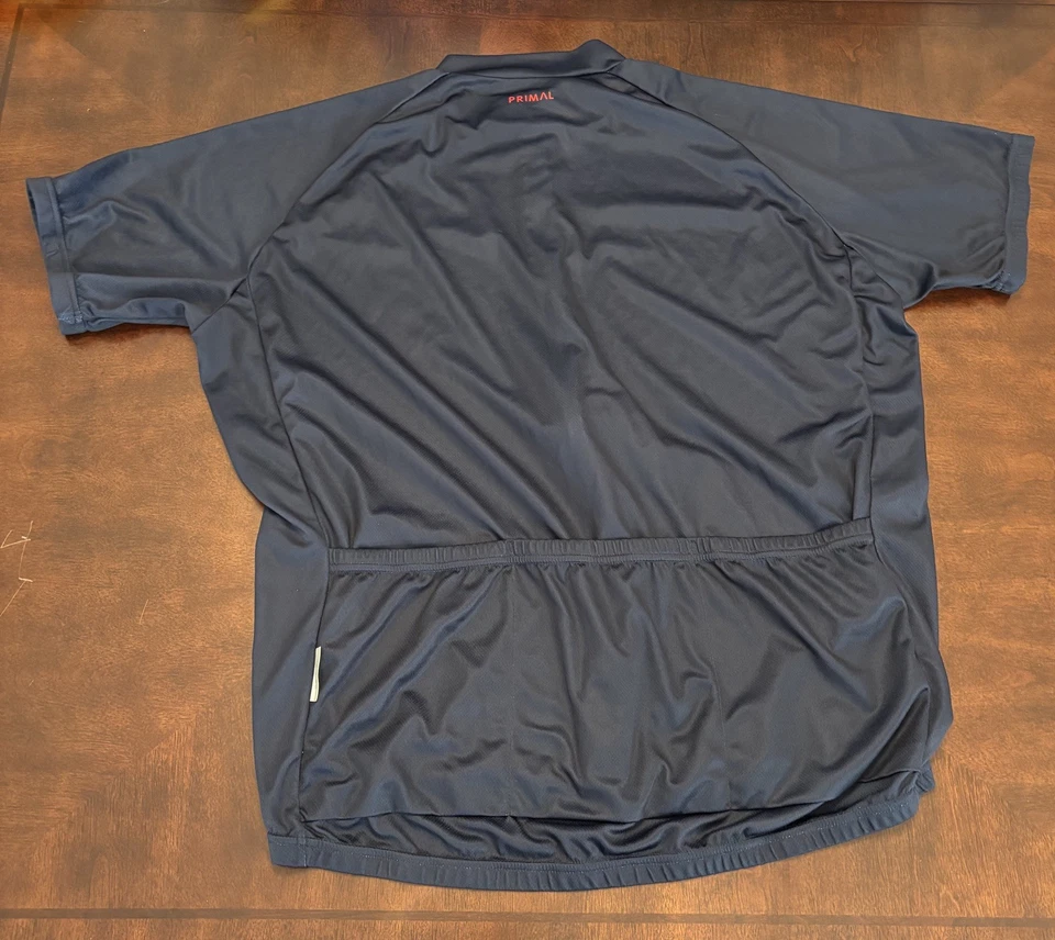 Camiseta masculina de ciclismo Primal Wear sólida azul marinho corte esportivo 2XL zíper completo - Imagem 2 de 4