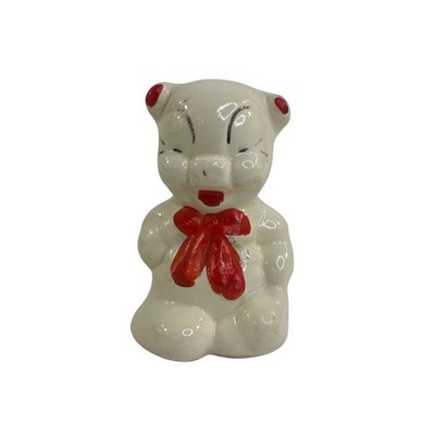 Vintage American Bisque Hand Painted Anthropomorphic Pig Piggy Bank 6''