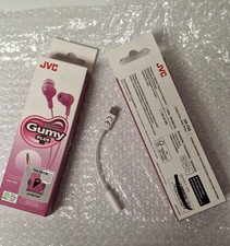 2 ea  Adapter-JVC HAFX5 Gumy Plus Inner-Ear Earbuds Pink READ BELOW