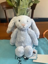 Jellycat Bashful Blue Bunny Rattle, Retired Genuine BNWT