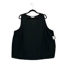 Nine West Sleeveless V-Neck Top NWT Women's Sz 2X Black Timeless Dressy Classic