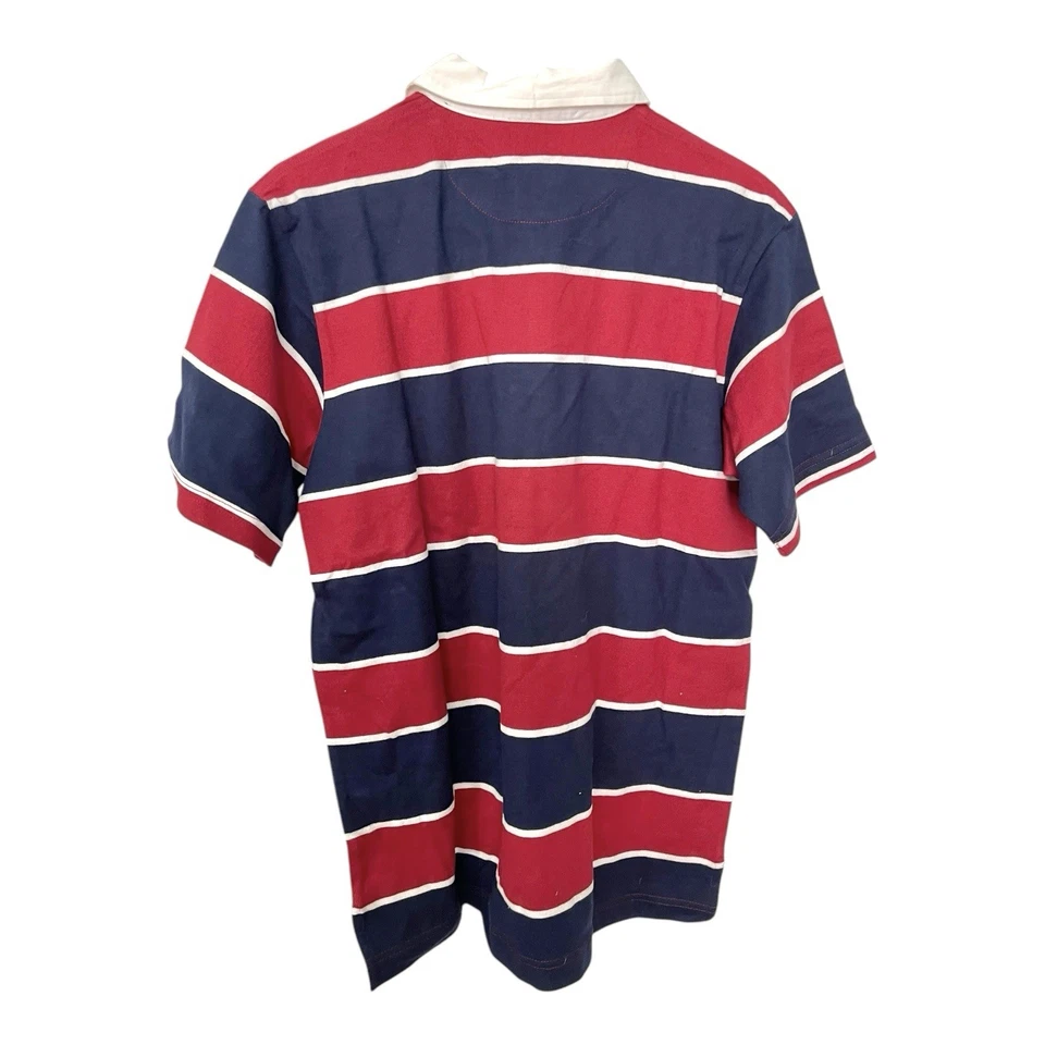 New With Tag Sonoma Boy’s Large Polo Shirt Blue Red Striped Short Sleeve Casual - Image 2 of 4