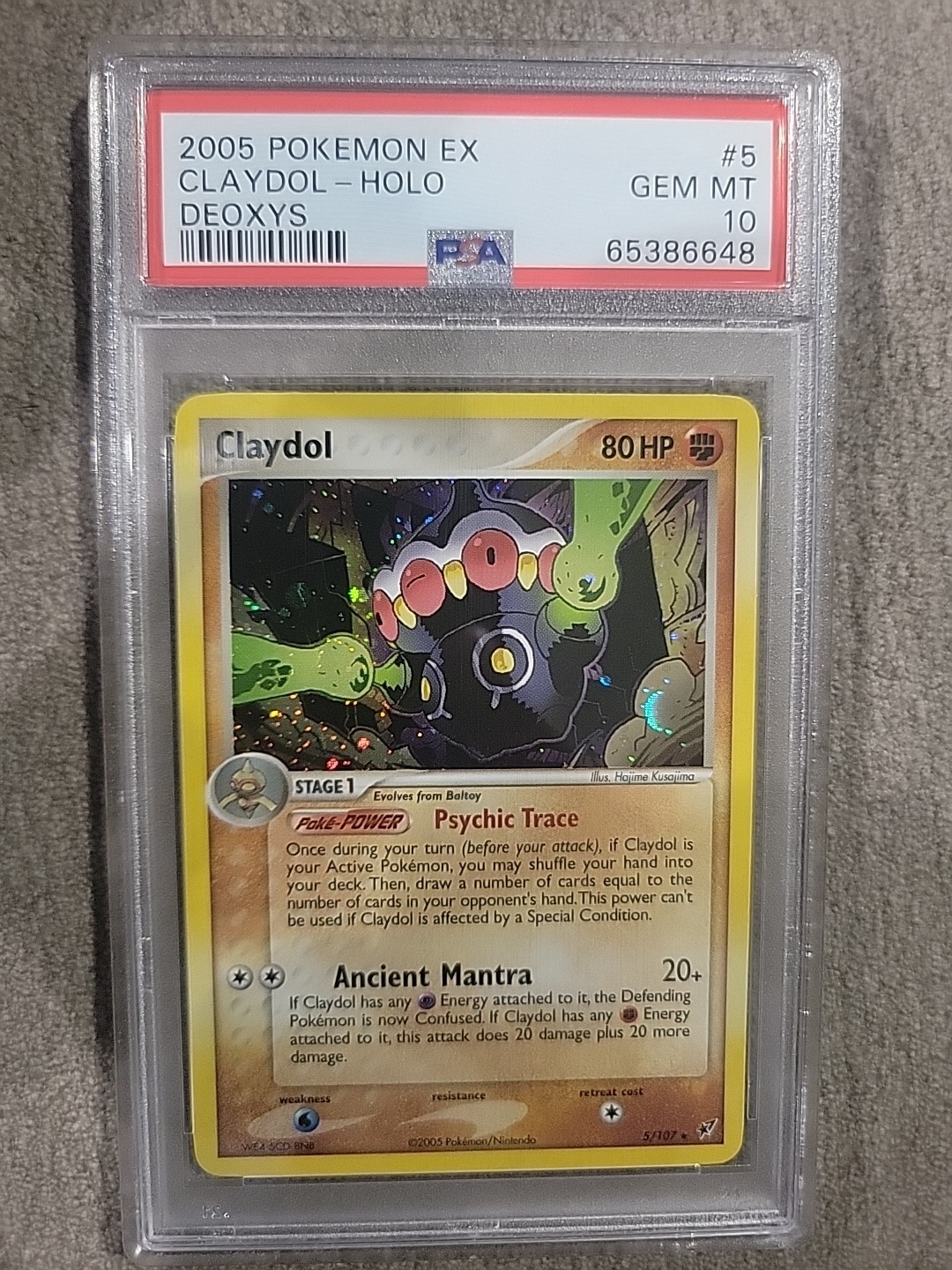 Pokemon 2005 Claydol Holo #5 Ex Deoxys Psa 10