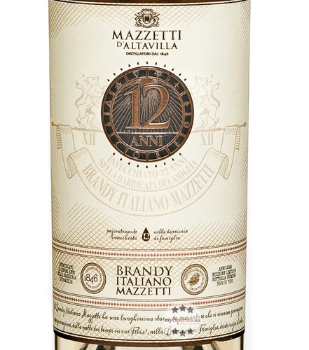 Mazzetti d'Altavilla Brandy Italiano 12 Anni / 40 % vol / 0,7 Liter-Flasche - Bild 2 von 3