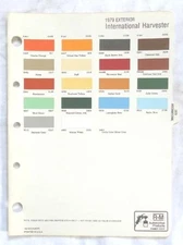 1979 INTERNATIONAL HARVESTER  R-M COLOR PAINT CHIP CHART ALL MODELS ORIGINAL 