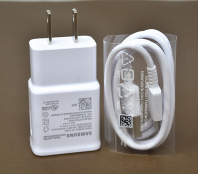 Samsung EP-TA200 15W Fast Charge Wall Home Charger + USB-C Cable (2.6ft) - White