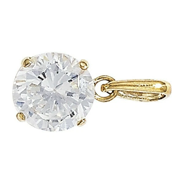 Oro Giallo Pendente Solitario Marchiato Britannico Fatto Tutti Catena Lunghezze - Immagine 2 di 3