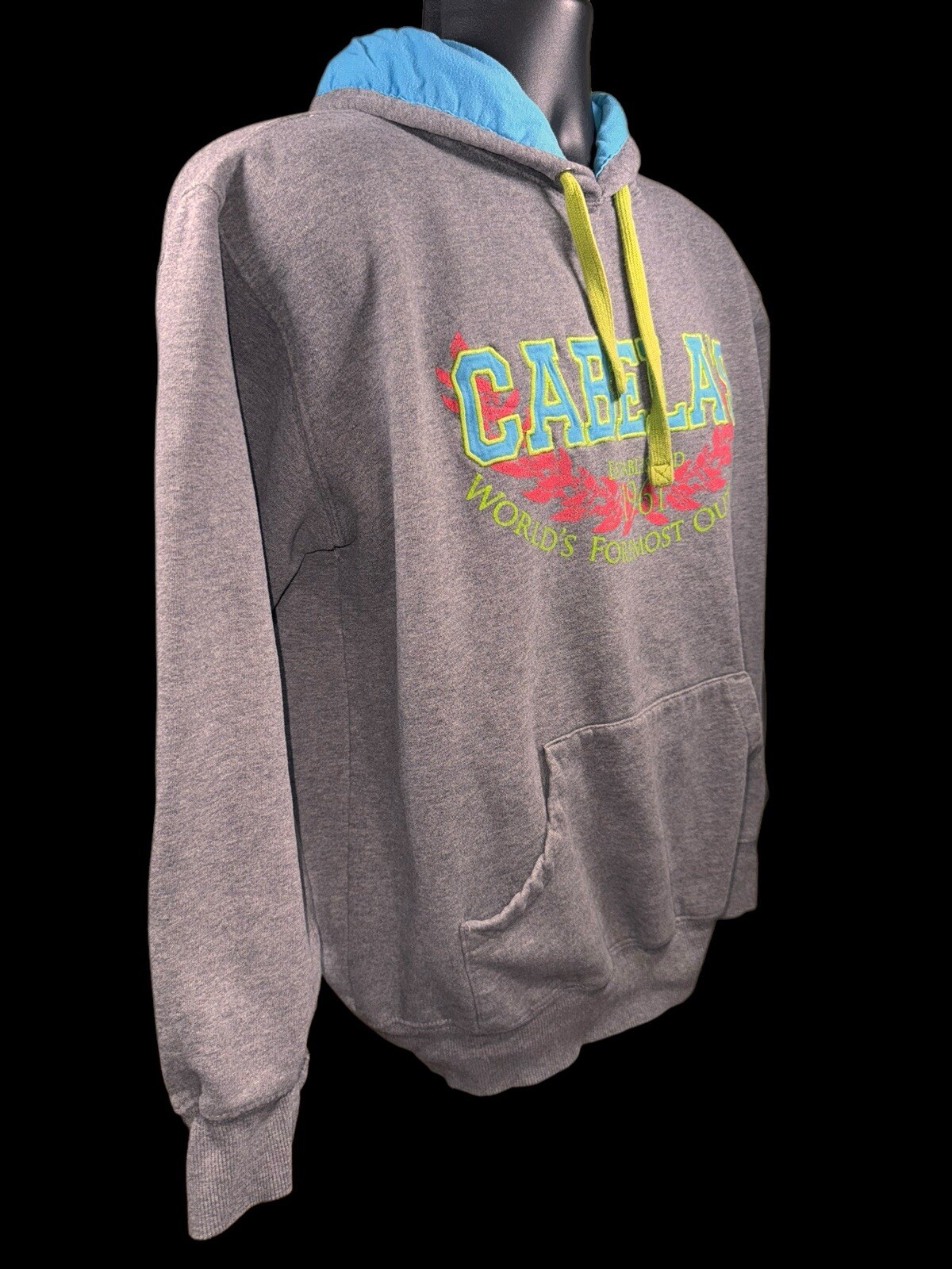 Cabela's Embroidered Gray Pullover Sweatshirt Hoo… - image 4