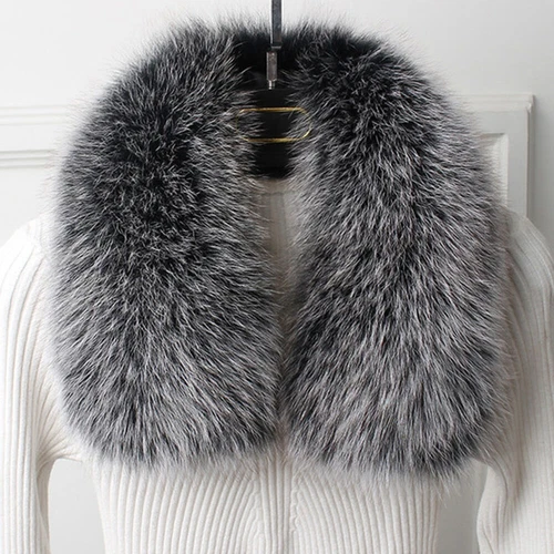 Women Real Fox Fur Collar Winter Neck Warm Natural Fox Fur Scarf Luxury Scarves - Picture 29 of 36