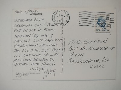 Postcard 4x6 Artist Signed Buffalo Run David Williams Native