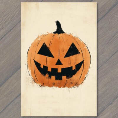 STICKER Halloween Pumpkin Cute Orange Jack-O-Lantern Adorable Spooky Fall Fun