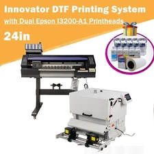 24in DTF Printer & Vertical Model Compact DTF Powder Shaker and Dryer