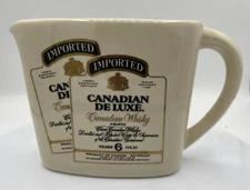 Vintage Canadian De Luxe Whisky Pitcher Pub Jug Barware Advertising