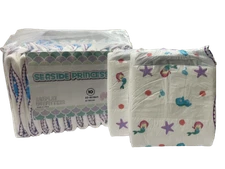 * NEW*  Seaside Princess Adult Diaper / Nappy - Bag of 10