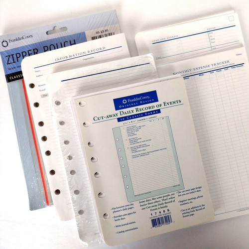 Franklin Covey Assorted Accessories Forms Opened Part Packages Classic ...