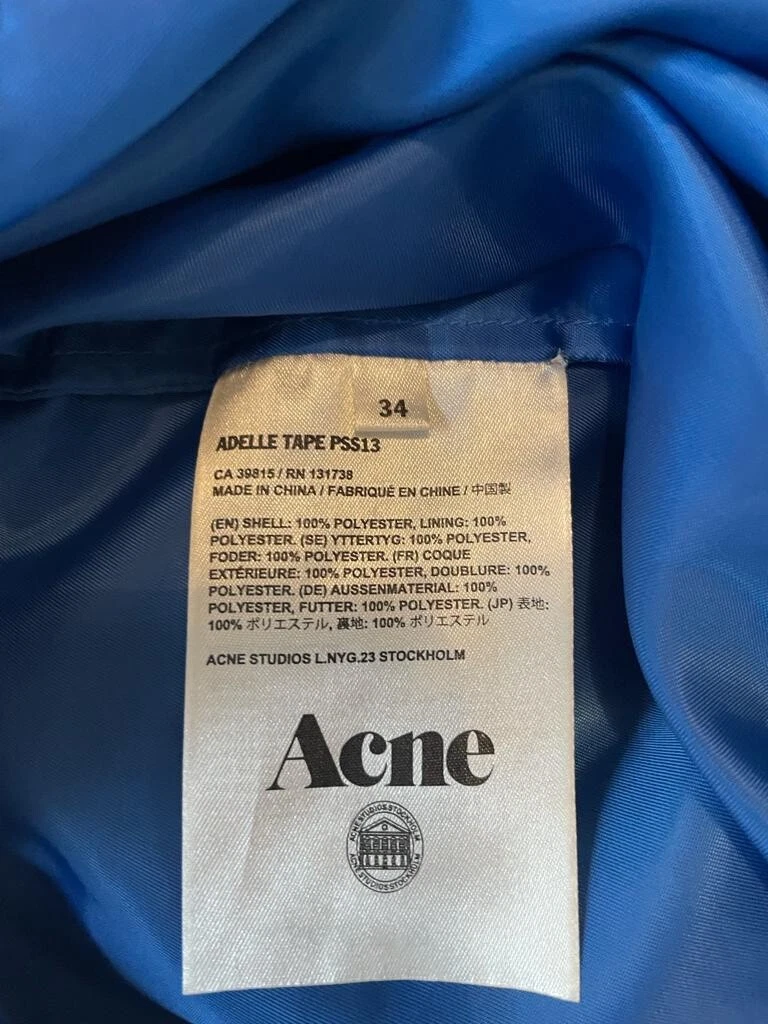 ACNE STUDIOS Elegante sexy mini abito di design Acne in blu elettrico schiena aperta.