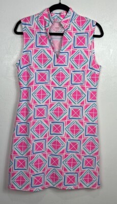 MAHI GOLD Sleeveless Cotton Blend Geo Pattern Tunic Dress Size M | eBay