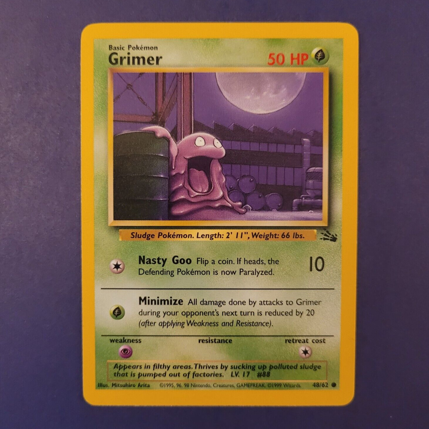 Grimer - 48/62 - Fossil Base Set - Pokemon Card - NM