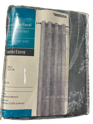 Style Selection Mineral Blue 52'' x 84'' Panel fits 1.5'' Drapery Rod