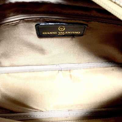 ★関税込★VALENTINO★V LOGO ショルダーバッグ IVORY★ VALENTINO Shoulder Bag V Logo PVC Leather Beige Women's USED