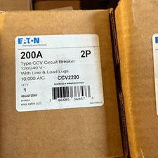 EATON CCV2200 BREAKER 2POLE 200A 120/240V LINE/LOAD LUGS NEW READY TO SHIP