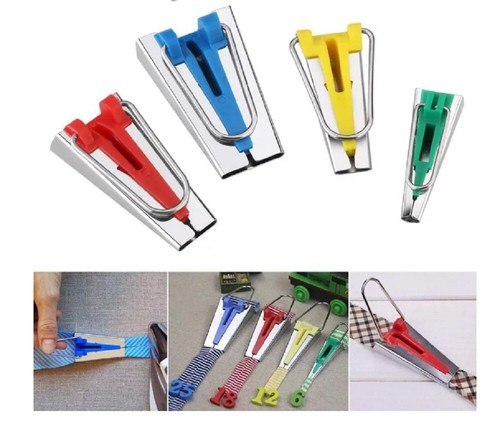 4 Pcs Sewing Bias Binding Tape Makers Kits Clips Awl Quilter's Quilting Tool US - Picture 4 of 4