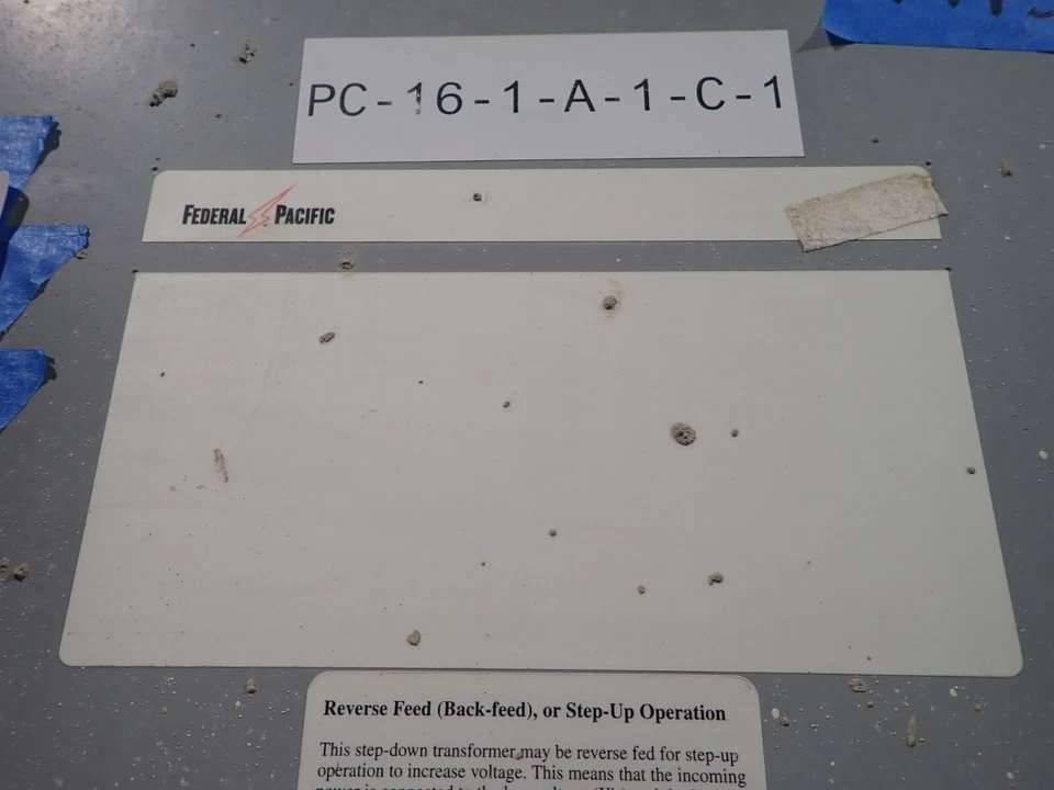 Transformador Federal Pacific 30 KVA T4T30E 480-208y/120v usado TTR probado T201 Foto 3 de 4