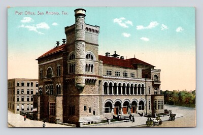 Antique Old Postcard US PO Post Office San Antonio TX Horse Buggy 1905 S L400 