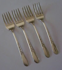 4 Salad Fork Priscilla Ladyann 1941 International Silver Silverplate 