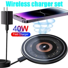 40W Frosted Fast Wireless Charger Pad For Motorola Moto G Stylus 5G (2024) Edge