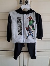 Avengers Marvel Boys 2 Pc Hoodie Sweatshirt Jogger Pants Set Size 5 Color Gray