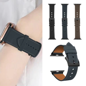 Pour Apple Watch iWatch Series 9 8 7 6 5 4 3 2 Se Bracelet en cuir Bracelet de montre