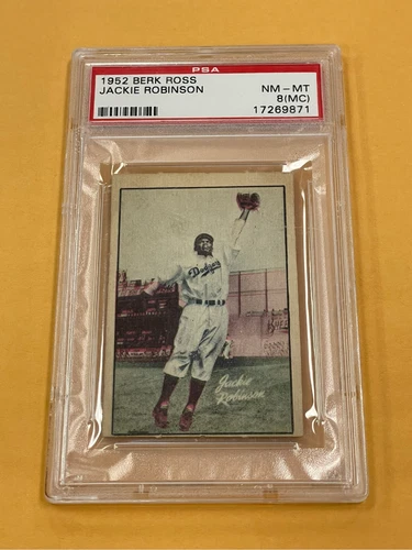1952 Berk Ross Baseball Jackie Robinson PSA 8 MC MISCUT