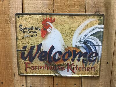 Tin Sign  Rooster Welcome . 201- 9013