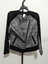 Mynt 1792 Women's Plus Jacket Black Plus Size 4X Nordstrom Bomber Zip $198